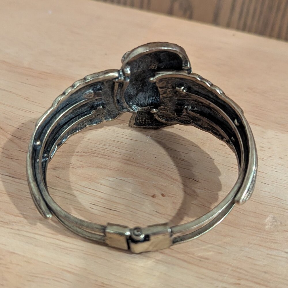 VTG‎ Owl Chunky Hinged Cuff Bracelet - Picture 2 of 6